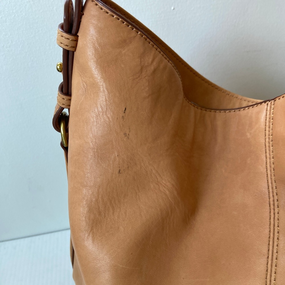 Mark & Graham Camel Tan Brown Leather Tote Bag - Picture 5 of 11